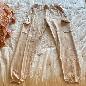 Beige Cargo Joggers